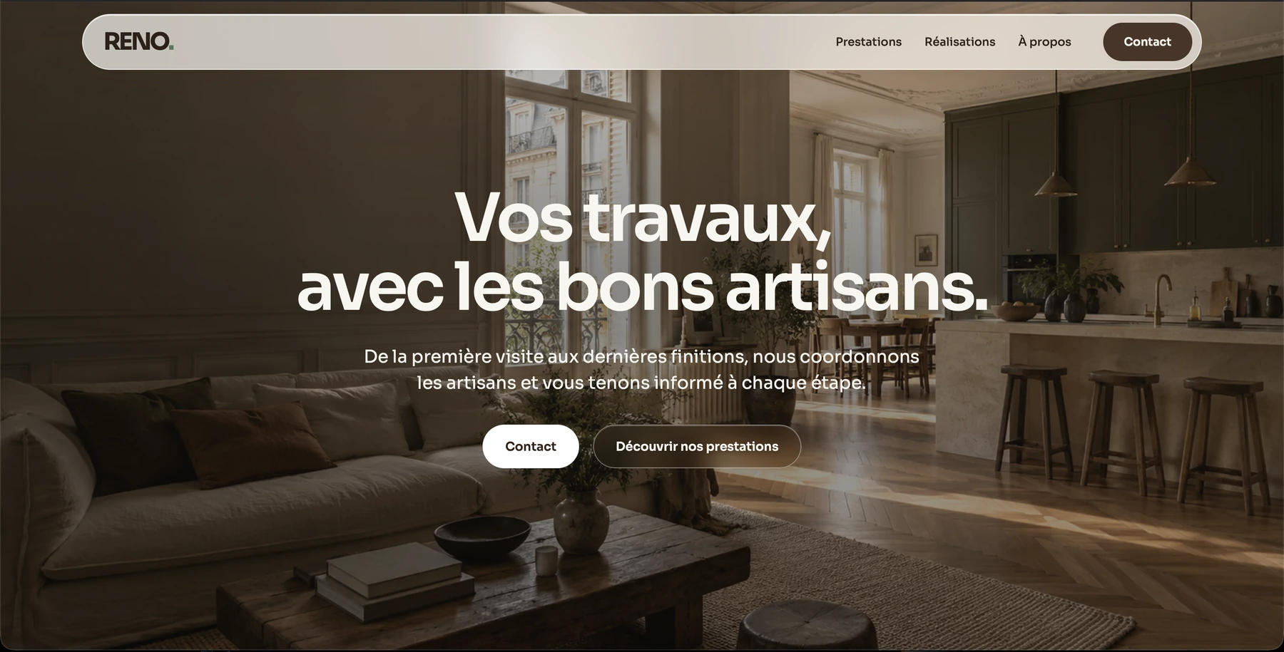 Le site RENO : une rénovation intérieure contemporaine